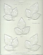 Rose Leaf Trio, Plastic Mold - %%product%%